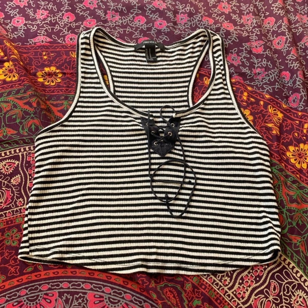 Striped Cropped Tank